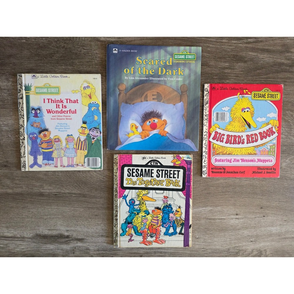 Vintage Sesame Street Books Little Golden Books Big Bird Ernie Muppets 70s 80s